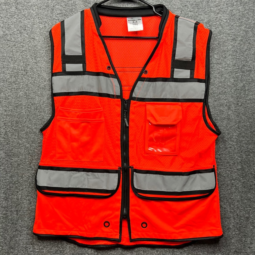 ML Kishigo Safety Vest Mens Medium Orange High Visibility Reflective S5704 Mesh
